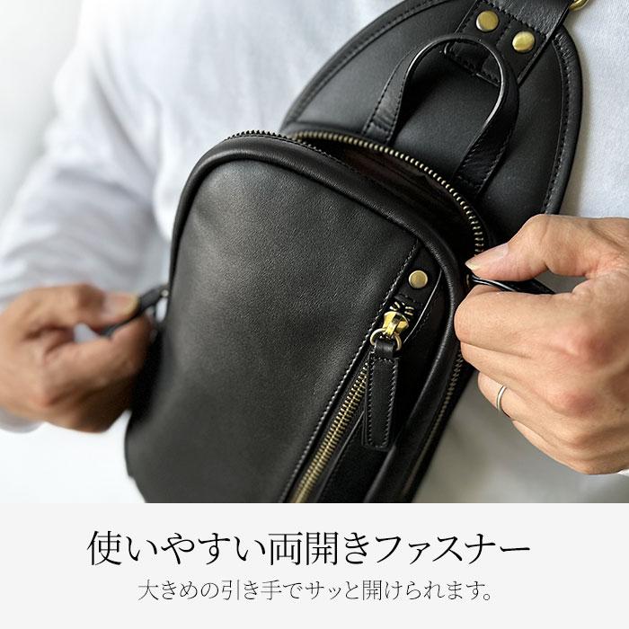 ボディバッグ ボディーバッグ メンズ 馬革 本革 革 レザー 皮 ワン
