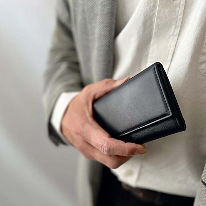 三つ折り財布 ミニ財布 牛革 本革 レザー メンズ レディース ボックス
