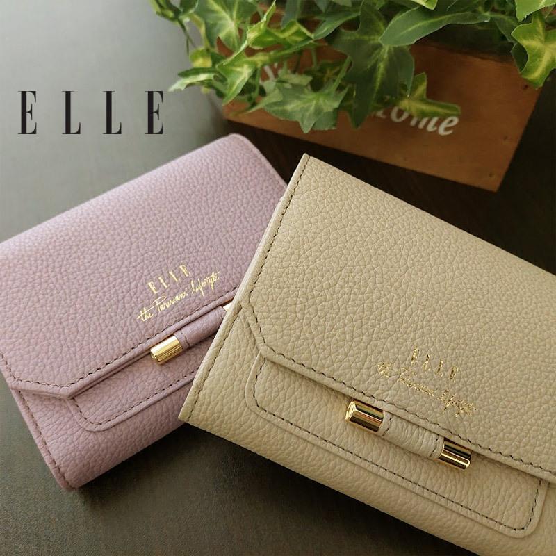 Elle エル ポッシュ 二つ折財布 ハーフウォレット 折財布 ミニマル モダン ベーシック レディース 本革 牛革 型押し 10 10 Kabanya 106 通販 Yahoo ショッピング