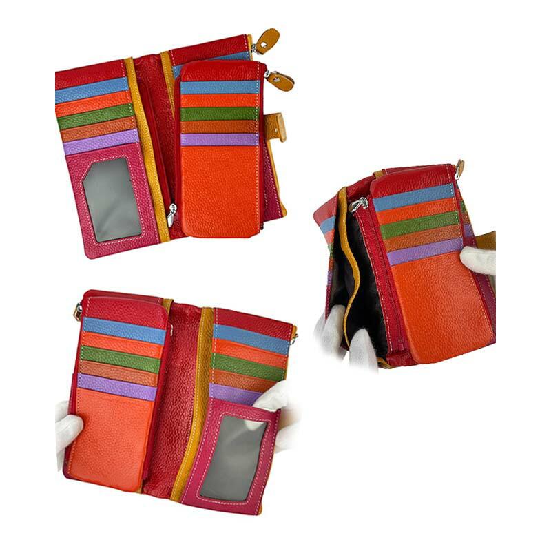 長財布 レディース 本革 二つ折り カラフル COLORFULファスナー小銭