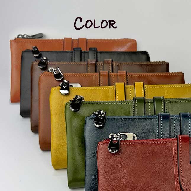 長財布 レディース 本革 ダブルファスナー 二つ折り 多機能 大容量