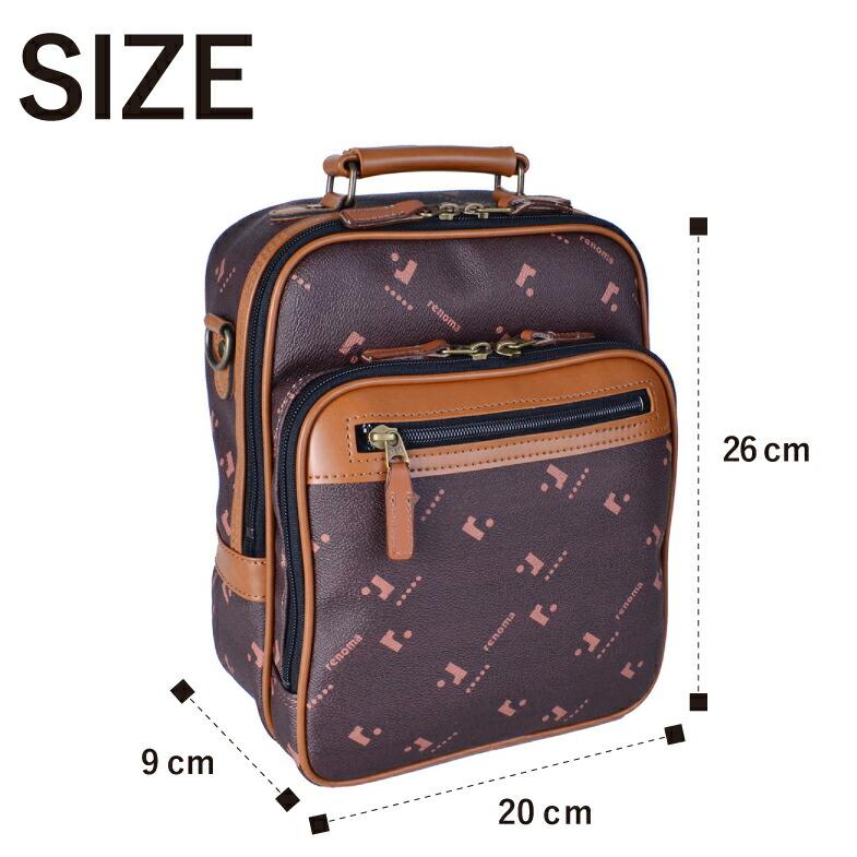 U.P renoma 縦型 ショルダーバッグ メンズ レノマ 斜めがけバッグ 2way