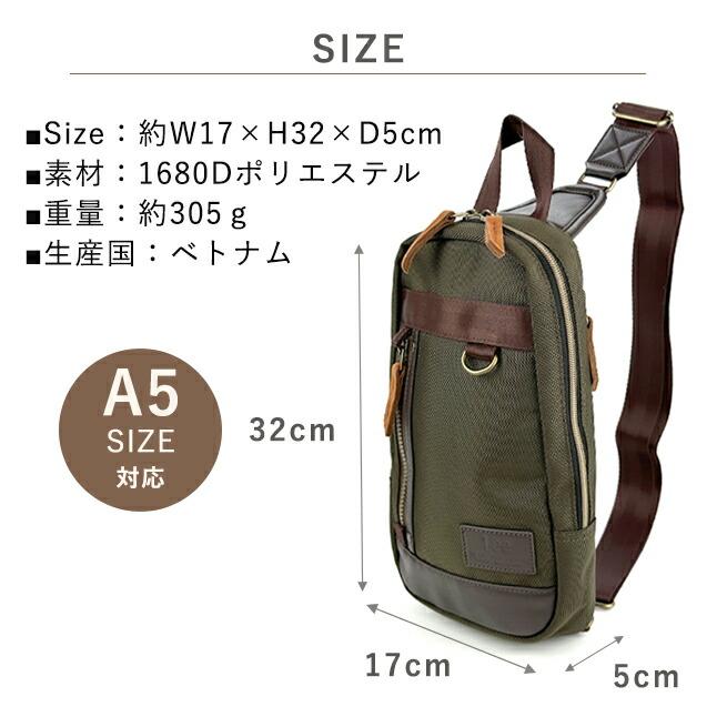 Lee（リー） ボディバッグ ワンショルダーバッグ メンズ 斜め掛け