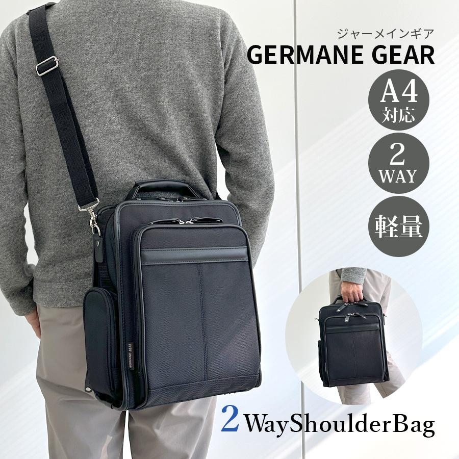 GERMANE GEAR（ジャーメインギア） メンズ ショルダーバッグ 2way 斜めがけ A4 縦型 軽量 大容量 ビジネスバッグ 多機能 ...