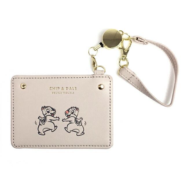 パスケース かわいい 454820 ディズニー チップとデールくすみベージュ