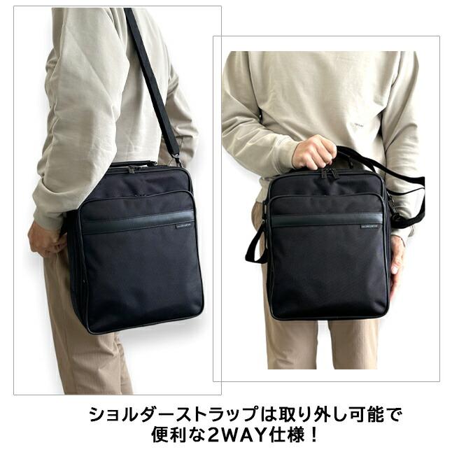 縦型 ショルダーバッグ メンズ 斜めがけ 2way 黒 通勤 ビジネス A4