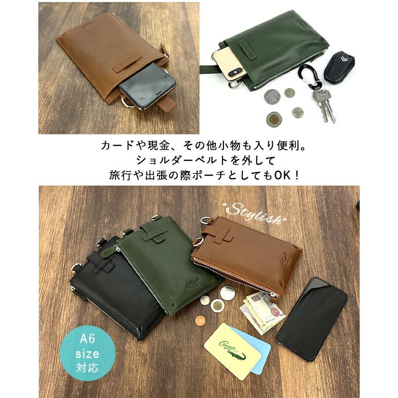 Crocodile（クロコダイル） スマホポーチ メンズ 本革 スマホ