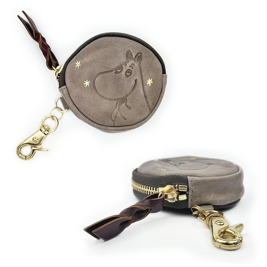 ムーミン財布 レディース 革財布 おしゃれ  75153 MOOMIN STANDARD ムーミン ラウンドファスナー丸型ケース 小さめ スリム ミニ財布 コンパクト 牛革 本革 小銭入れ ムーミン スナフキン リトルミイ ニョロニョロ かわいい 女子 女性 お母さん プレゼント MOOMIN（ムーミン） 小銭入れ レディース ムーミン財布 革財布