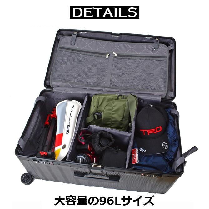 最終限定価格!TRD キャリーバッグ 黒/赤 大容量　美品 TRD スーツケース Lサイズ 8439 ティーアールディ 96リットル