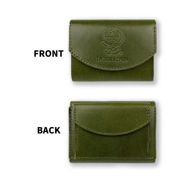 三つ折り財布 ブランド 革 dor-51 ドラえもん 牛革 小銭入れ 本革