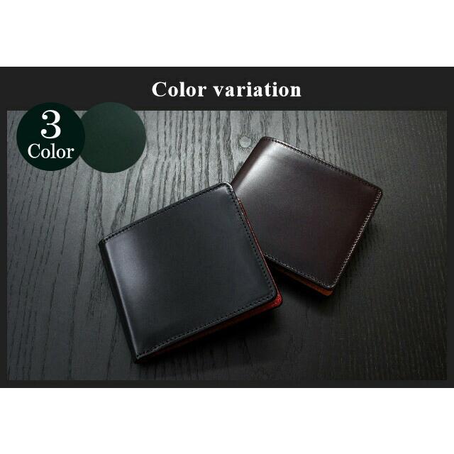 コードバン 二つ折り財布 日本製 ly1001 財布 メンズ 本革 小銭入れ