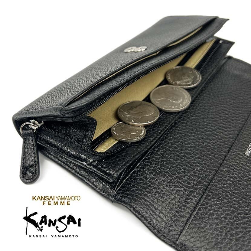 【新品未使用】アンテプリマ　型押しレザー　かぶせ長財布 kansai yamamoto（カンサイ ヤマモト） 長財布 かぶせ長財布 二つ折り