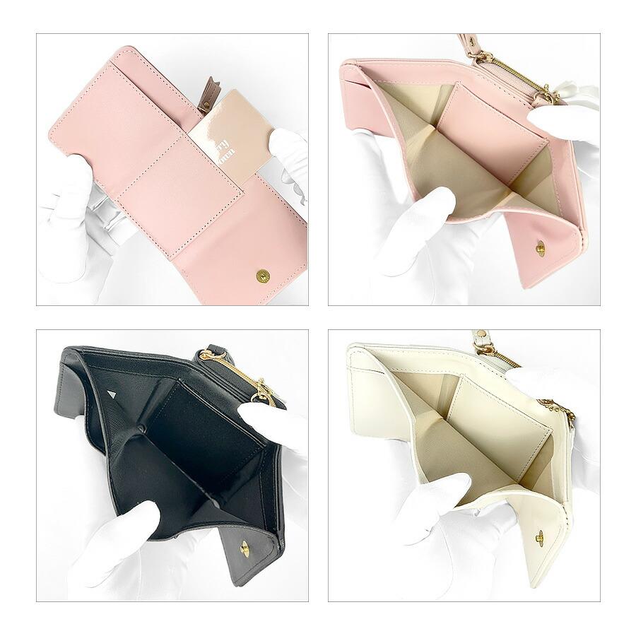 キッズ 財布 女の子 三つ折り財布 ハートブローチ リボン ミニラウンド