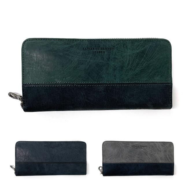 【レビュー投稿で+5％還元】キャサリンハムネット 長財布 本革 メンズ 490-50603 SCRUB スクラッチ KATHARINE HAMNETT ラウンドファスナー 牛革 レザー 開運 一粒万倍日 クリスマス_mp KATHARINE HAMNETT（キャサリンハムネット） メンズ 長財布 人気 財布