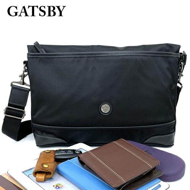 斜めがけバッグ メンズ ショルダーバック クラッチバッグ 黒 横型 男