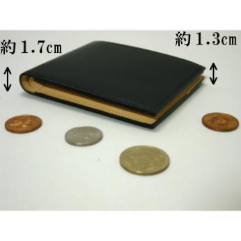コードバン財布 小銭入れ無 2ツ折り財布 カード メンズ財布 馬革