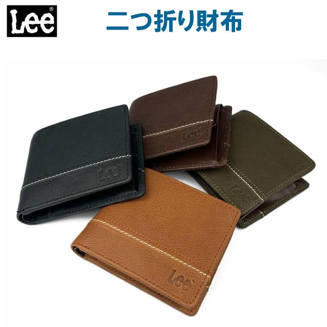 財布 メンズ 革 小銭入れ付き プレゼント 学生 折り財布 2つ折り財布 黒 茶 緑 カーキ Lee リー ステッチデザイン 二つ折り財布 かばんや 通販 Yahoo ショッピング