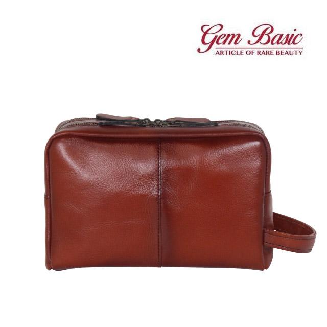 セカンドポーチ メンズ ハンドバッグ 牛革 レザー 国産 豊岡製 アンティーク調 シャドー加工 Wファスナー 横型 フォーマル ブランド GEM BASIC 1521 本革 ブラウン お出掛け 集金 冠婚葬祭 旅行 外出 セカンドポーチメンズ 集金かばん セカンドバック フォーマル 男性 70