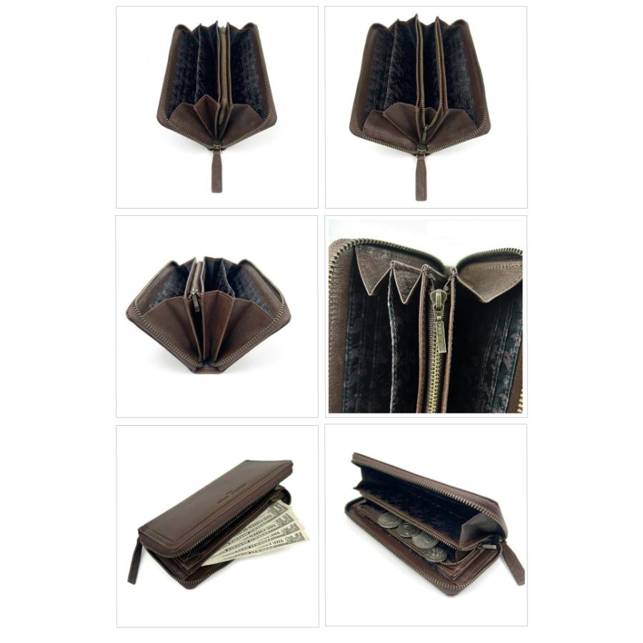 長財布 ファスナー ラウンドファスナー 財布 メンズ財布 大きめ