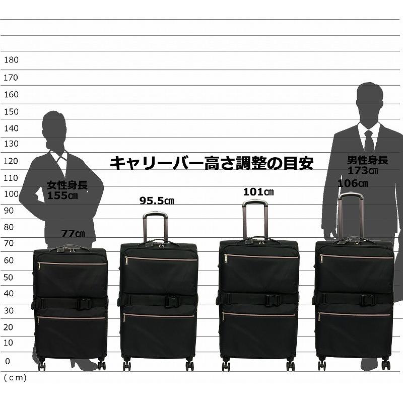 ソフト キャリー ケース ブラック 大容量 100L 長期 旅行 空港
