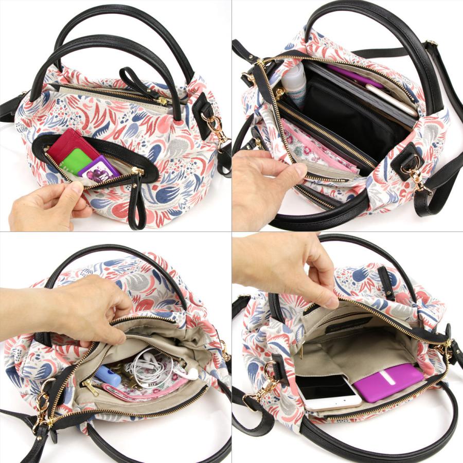 ハンドバッグ バルーン 2WAY ショルダーバッグ Anti-Forme Design ファブリック レディース バッグ フランス 生地 花柄 ボタニカル柄 THEVENON テヴェノン テベノン 大人 おしゃれ 持ち手 本革 レザー 牛革 アンチフォルムデザイン 送料無料 ブルー SALE ANTI FORME DESIGN（アンチフォルムデザイン） ハンドバッグ バルーン