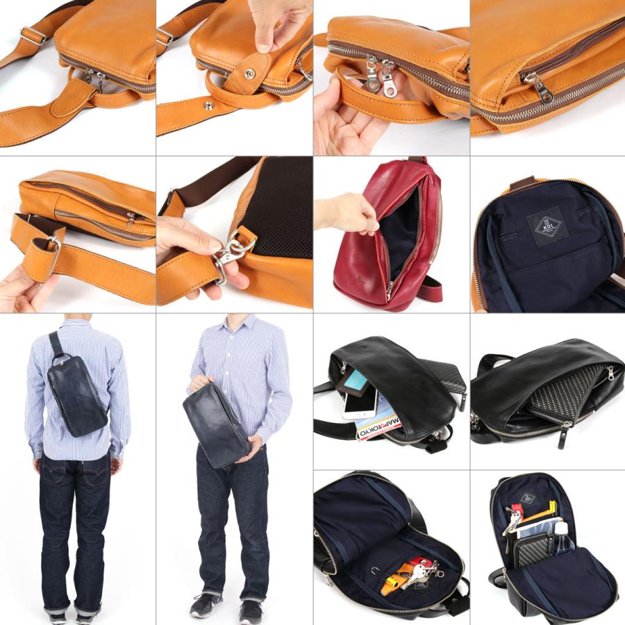 ボディバッグ メンズ 2Way ナチュラルカーフレザー KOI コーアイ BAGGY PORT バギーポート レディース 牛革 本革 日本製 ユニセックス_6