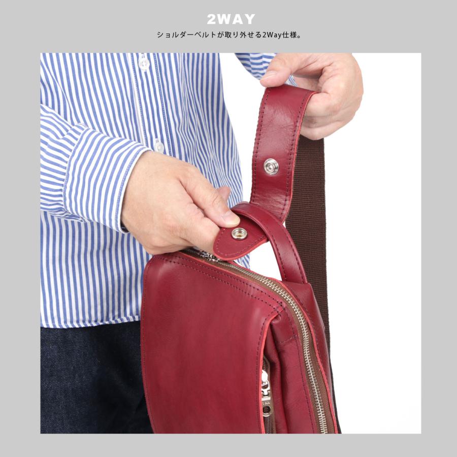 ボディバッグ メンズ 2Way ナチュラルカーフレザー KOI コーアイ BAGGY PORT バギーポート レディース 牛革 本革 日本製 ユニセックス_11