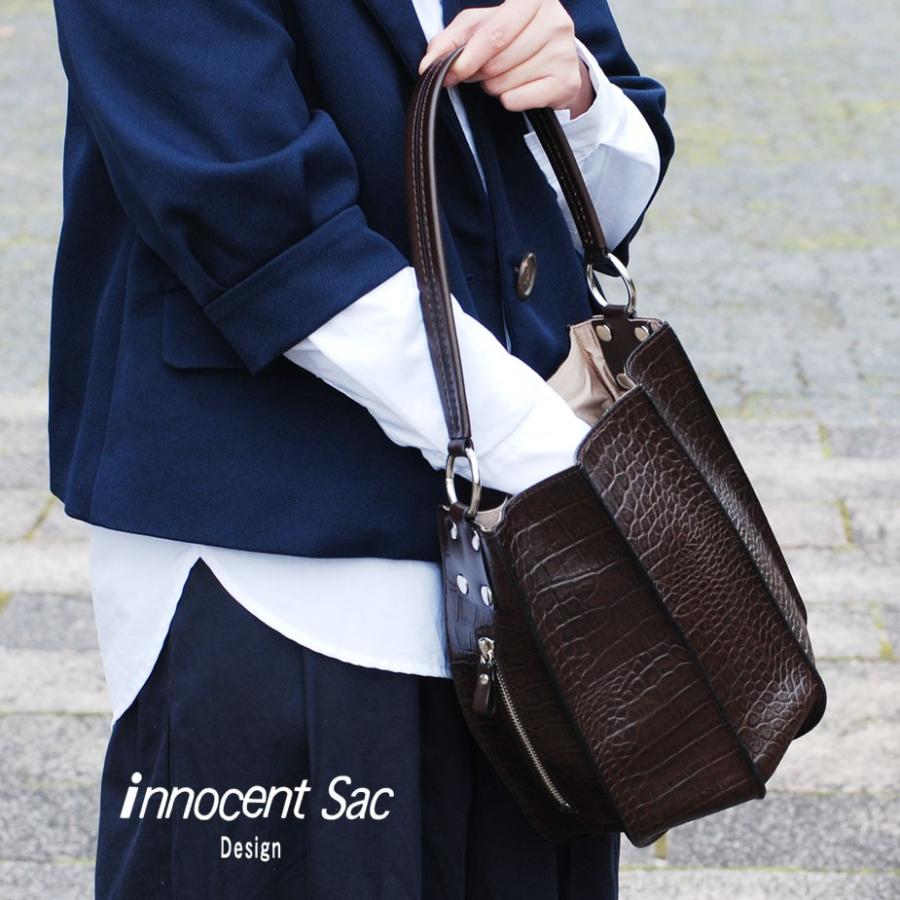 丸底トートバッグ レディース 姫路レザー クロコダイル型押し