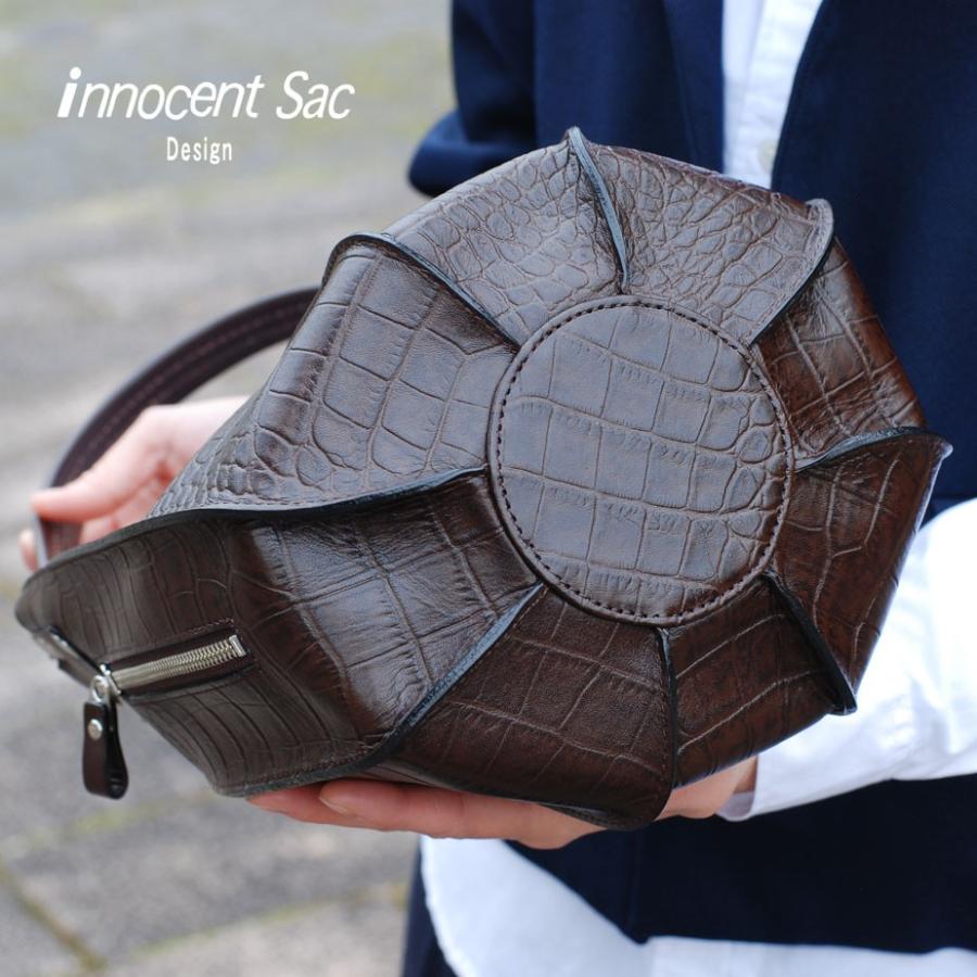 丸底トートバッグ レディース 姫路レザー クロコダイル型押し