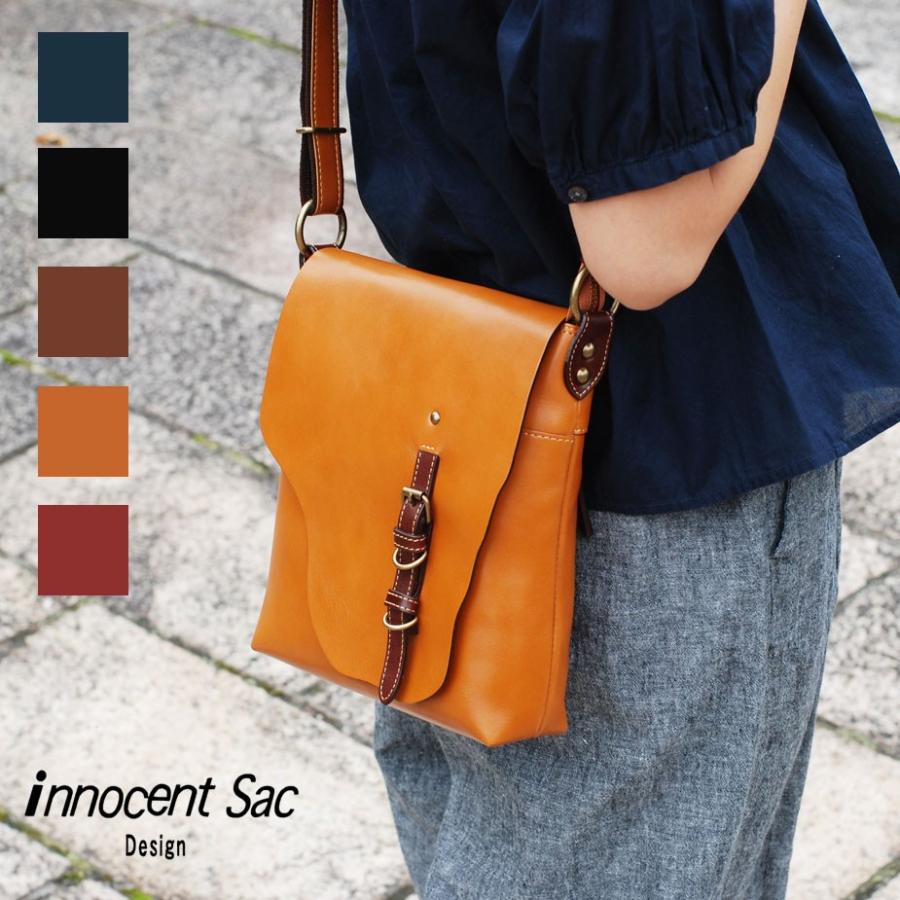ショルダーバッグ コンパクト レディース 姫路レザー 角底 本革 Innocent Sac イノセントサック 日本製 メンズ 男女兼用 ユニセックス Is 923 かばんやさん 通販 Yahoo ショッピング