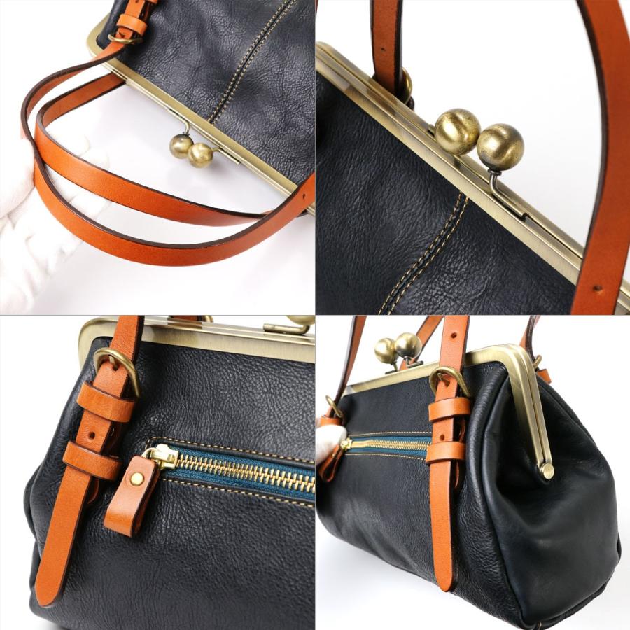 がまぐちトートバッグ レディース ガマ口 シュリンクレザー 姫路レザー