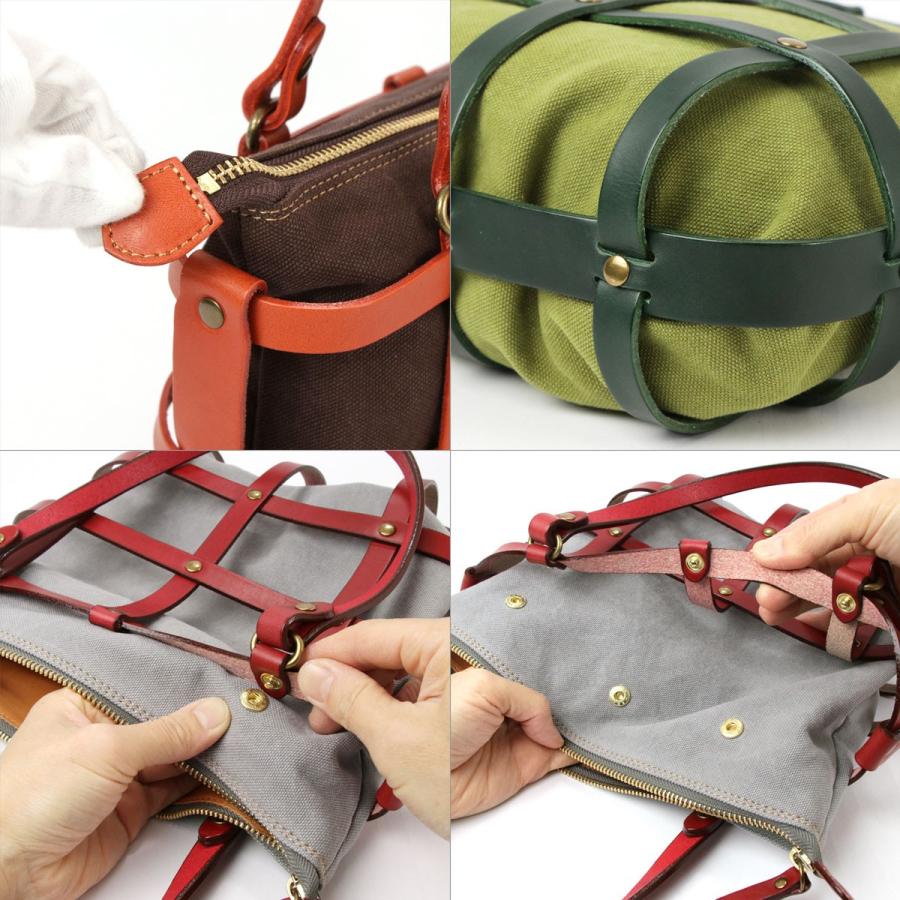 トートバッグ レディース メッシュレザー 格子状 泉州8号帆布 姫路