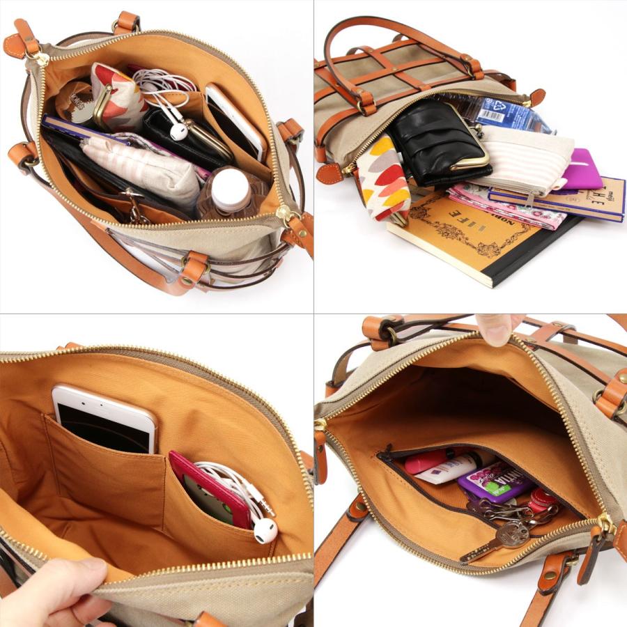 トートバッグ レディース メッシュレザー 格子状 泉州8号帆布 姫路