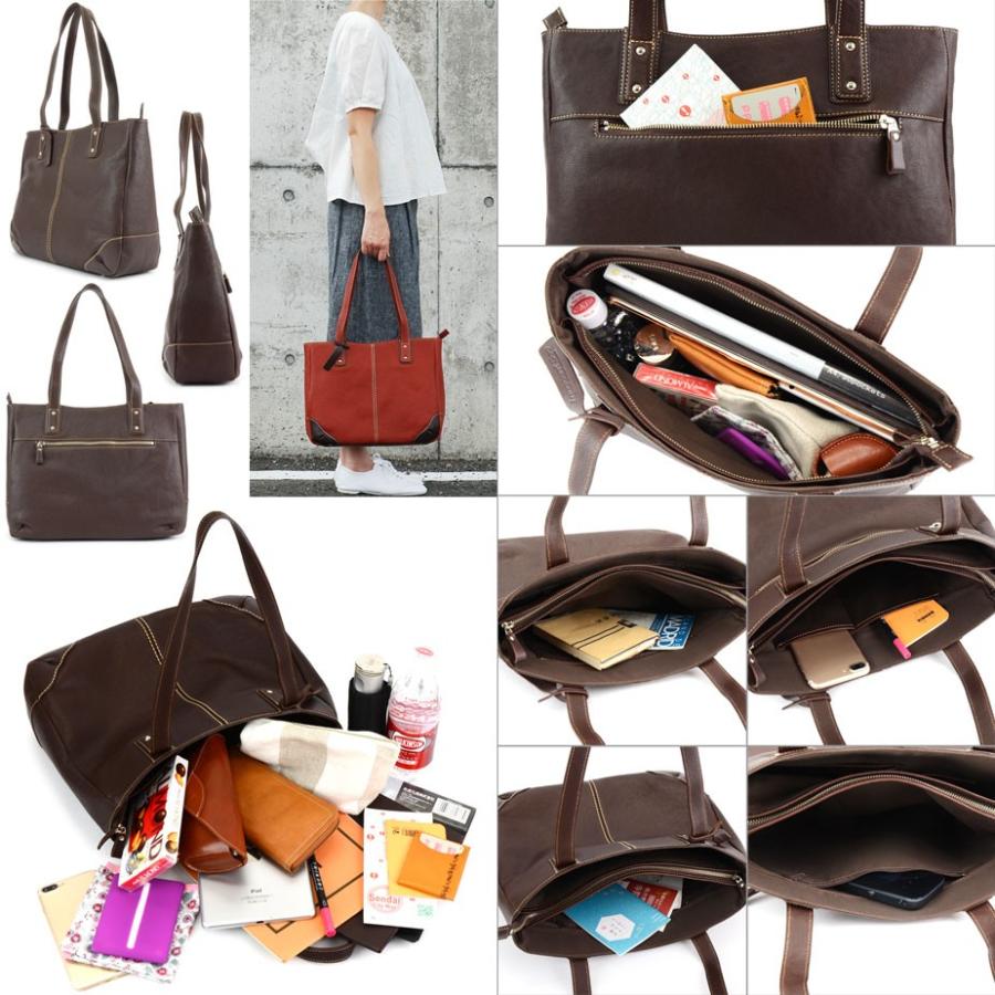 トートバッグ A4サイズ レディース 姫路レザー 角底 本革 innocent Sac