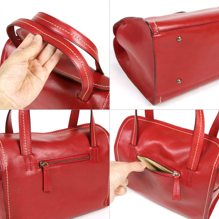 innocent Sac イノセントサック ボストンバッグ ハンドバッグ 姫路シュリンクレザー レディース 広マチ 角底 底鋲 自立 スクエア型 角形 本革 日本製_15