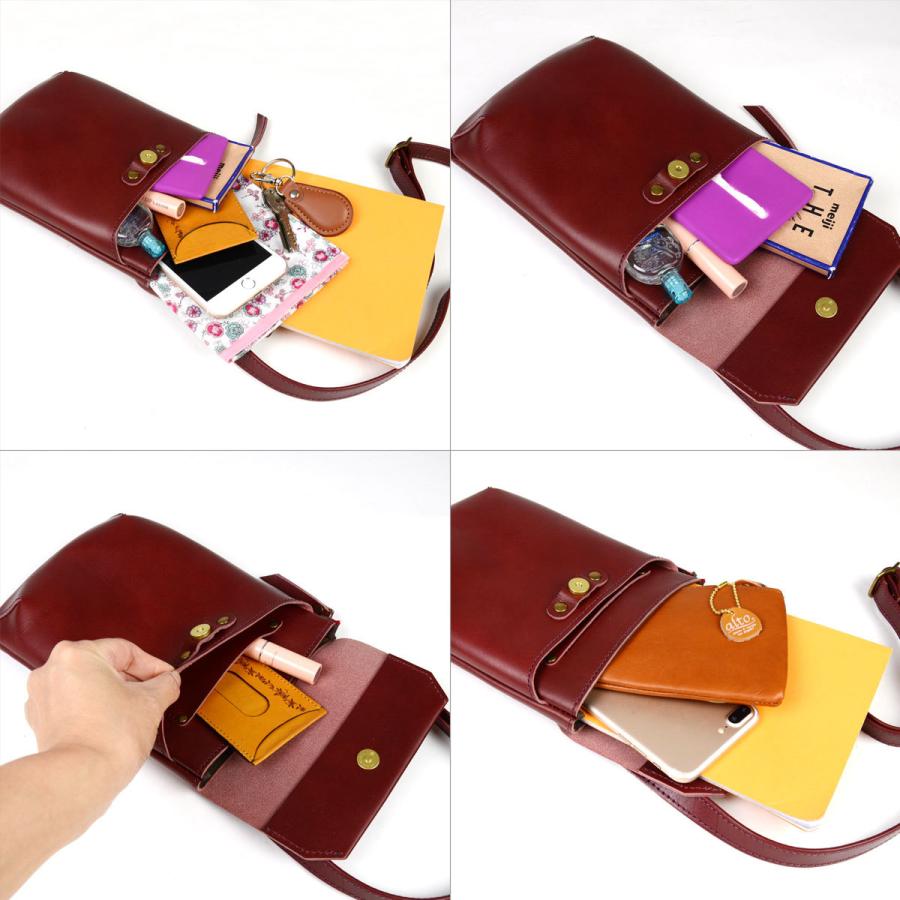 縦型ミニショルダーバッグ alto アルト スマホポケット付き