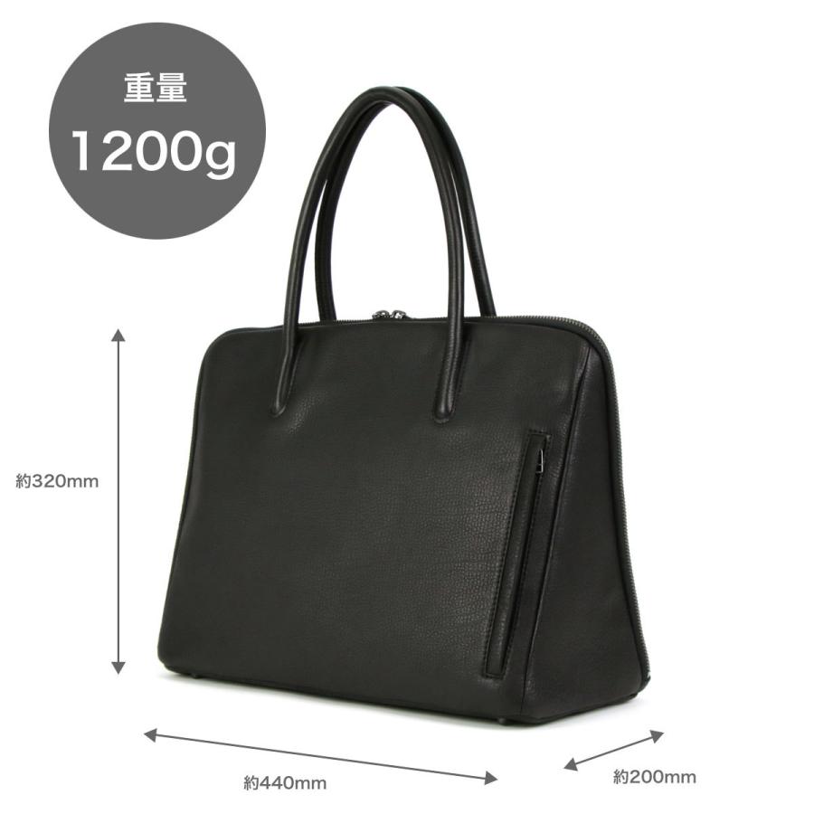 Less Design レスデザイン B4サイズ対応 トートバッグ ボストンバッグ 大容量 フルオープン 日本製 本革 姫路レザー シュリンクレザー スクエア ユニセックスの画像