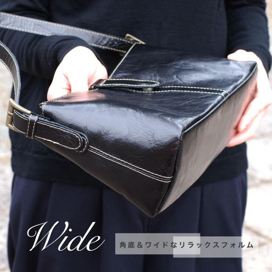 角底 ワイド ショルダーバッグ レザー レディース 横長 本革 角底 ワイド ショルダーバッグ レザー レディース 横長 本革