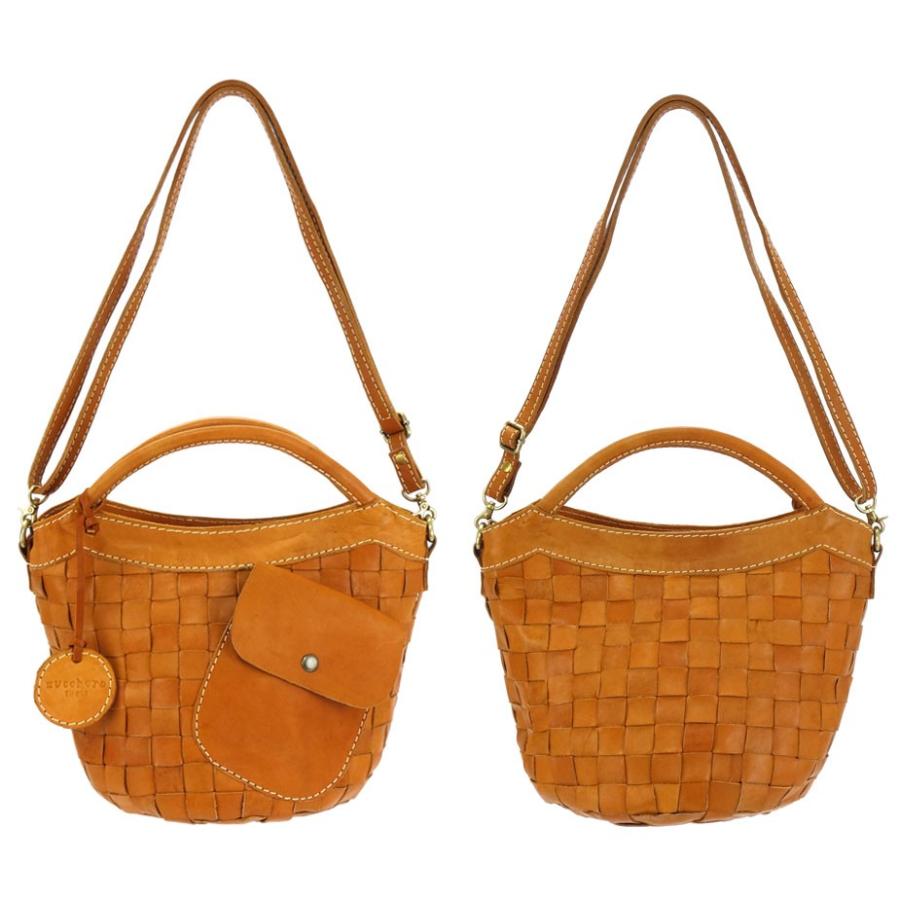 極美品✨CARRNEST　イントレチャート　ショルダーバッグ/斜めがけ　異素材 zucchero filato ショルダーバッグ 斜めがけ 本革 丸底