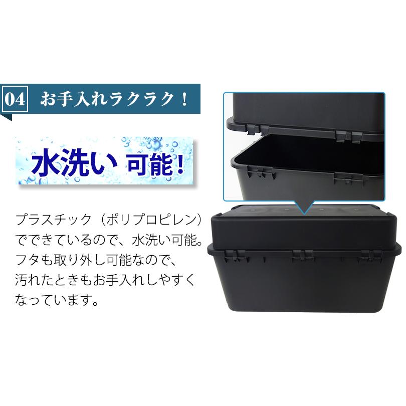 収納ボックス 屋外 大型 101L 黒 ブラック 宅配ボックス 屋外ストッカー ベランダ 屋外収納庫 物置 ポリタンク収納 灯油缶収納 220-A4 | JEJアステージ | 07