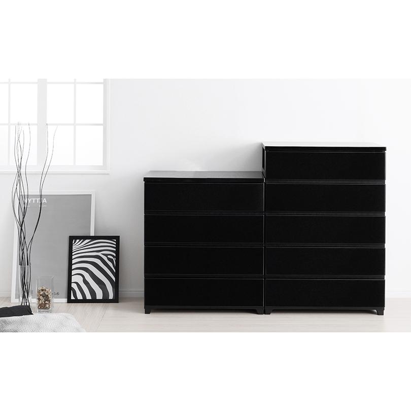 チェスト 5段 ワイド 幅75cm 黒 ブラック おしゃれ 衣装ケース 収納ケース 収納ボックス タンス リビング クローゼット 240-A1 | JEJアステージ | 01