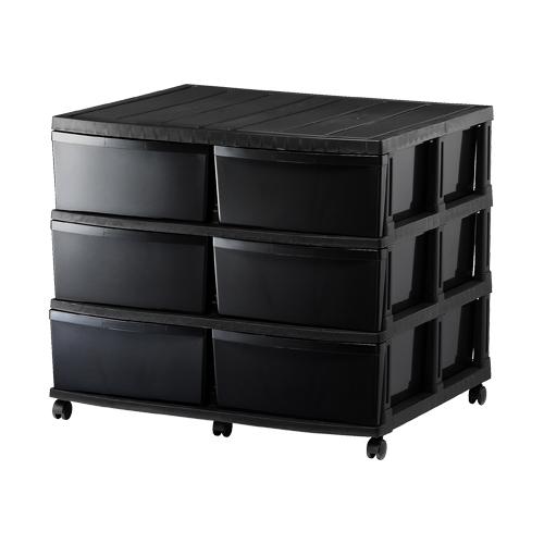 JEJアステージ 収納ケース 衣装ケース 6引き出し 奥行68cm 黒 JEJアステージ 収納ケース 衣装ケース 6引き出し 奥行68cm 黒
