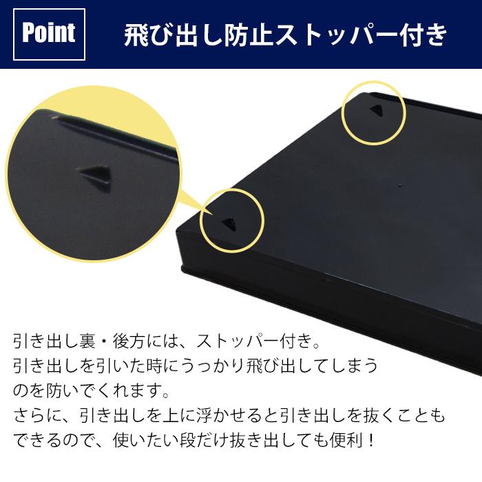 レターケース B4 浅型 15段 書類ケース 引き出し キャスター付 黒 ブラック おしゃれ 書類 収納 事務用品 オフィス用品 180-A4 | JEJアステージ | 06