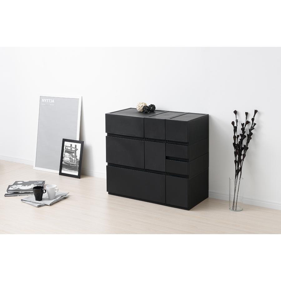 JEJアステージ 衣装ケース チェスト 1段 幅54cm 高さ24cm L240 黒