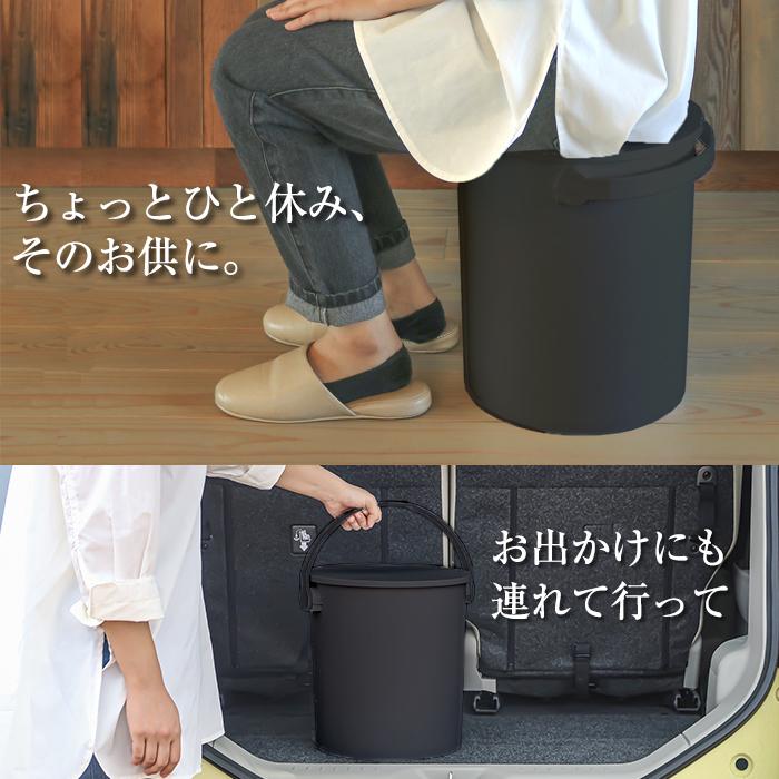蓋付きバケツ ゴミ箱 おしゃれ 座れる 15L フェルマー ferma 黒 ブラック シンプル おもちゃ箱 スツール | JEJアステージ | 03