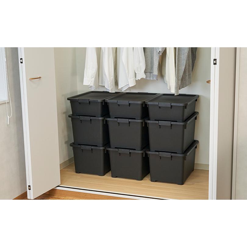 (4個セット特価) 収納ボックス 深型 奥行70cm 黒 ブラック おしゃれ 衣装ケース 収納ケース 衣類収納 洋服収納 押入れ クローゼット 160-A1 | JEJアステージ | 05
