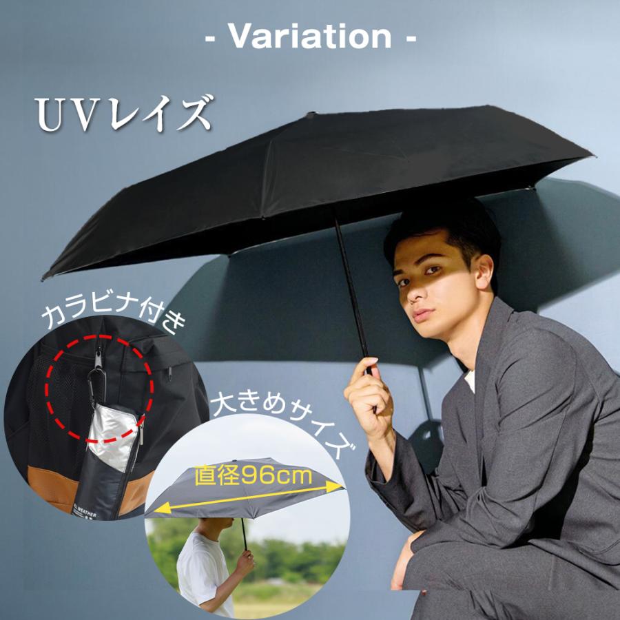 日傘 晴雨兼用傘 折りたたみ傘 UVレイズ メンズ 男性 フリル 黒 ブラック 大きめ 遮光率100％ 完全遮光 一級遮光 UVカット 手開き 折り畳み傘 中谷 | NaturalBasic | 10