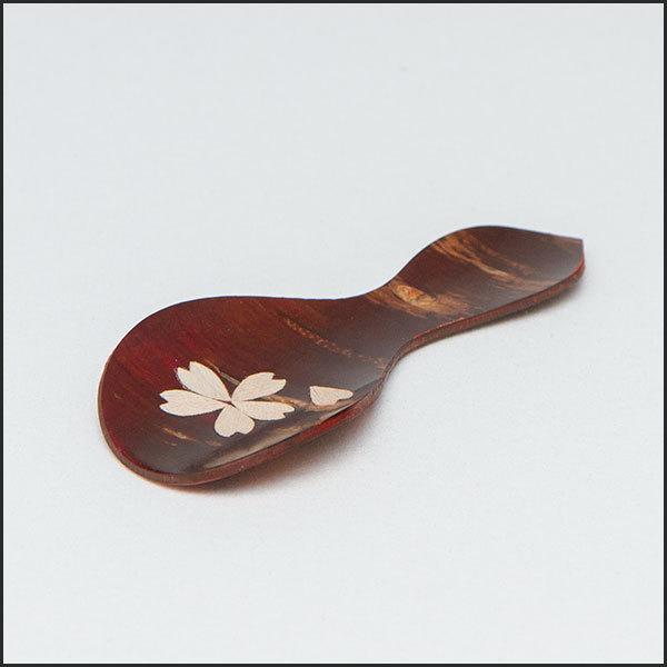 桜皮細工 総皮茶筒 らでん平桜と茶さじセット（樺細工） : 角館桜皮