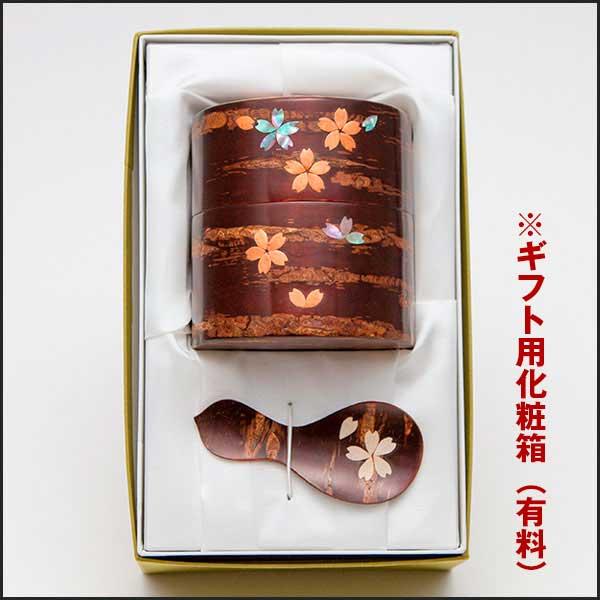 桜皮細工 総皮茶筒 らでん平桜と茶さじセット（樺細工） : 角館桜皮