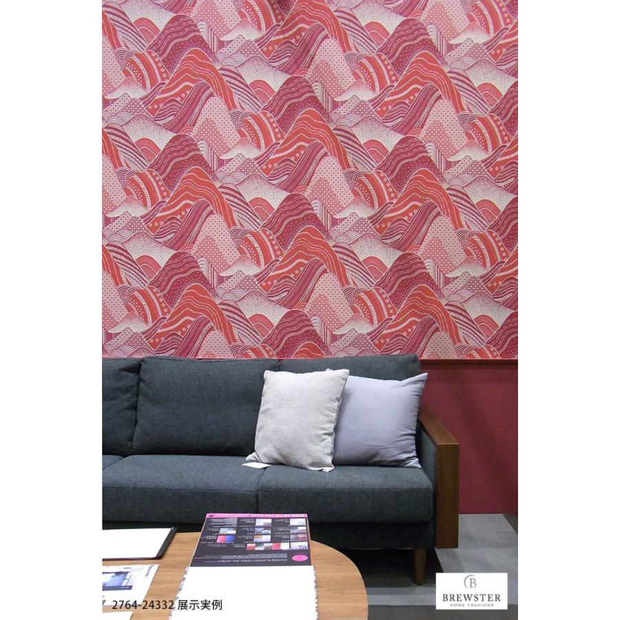 輸入壁紙 アメリカ製 和モダン オリエンタル 山 波 アート Brewster 53cm 10m ロール 2764 布 クロス Diy リフォーム 1ロール単位 Tebs2764 カベコレ Yahoo 店 通販 Yahoo ショッピング